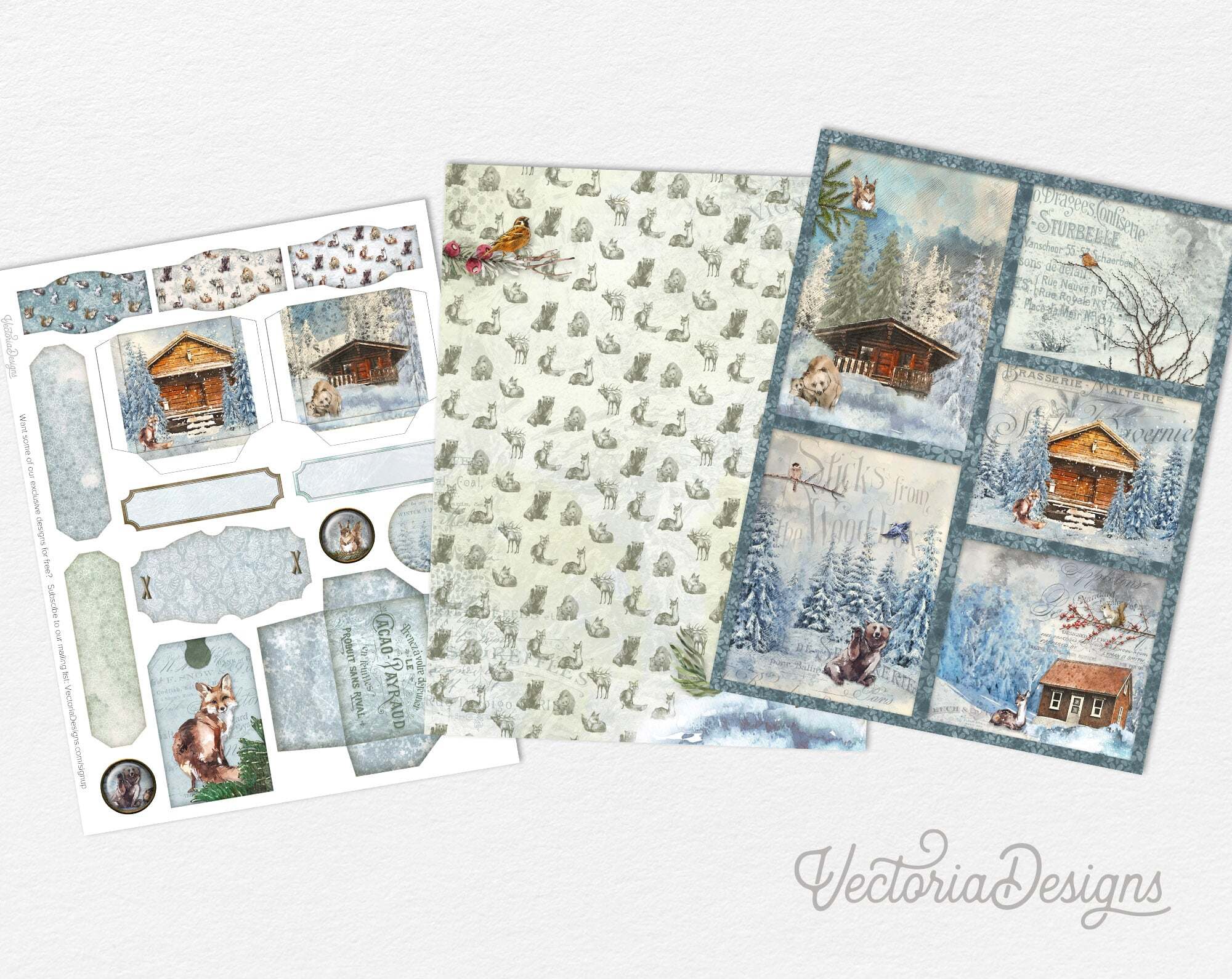 Winter Cottage Crafting Printables Kit